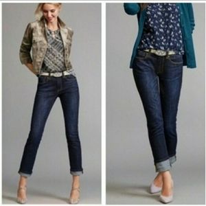 CABI "HIGH STRAIGHT" High Rise Jeans Size 8 Dark Wash